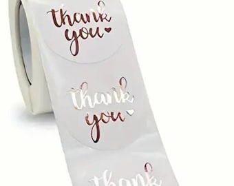 Thank You Label Stickers - 2.5cm Round Small Business, Wedding, and Packaging Stickers