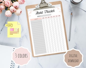 Weekly Habit Tracker | Daily Habit Tracker | Habit Tracker Printable | Routine Tracker Habits | Goal Planner | Habit Log | Letter | A4 | A5
