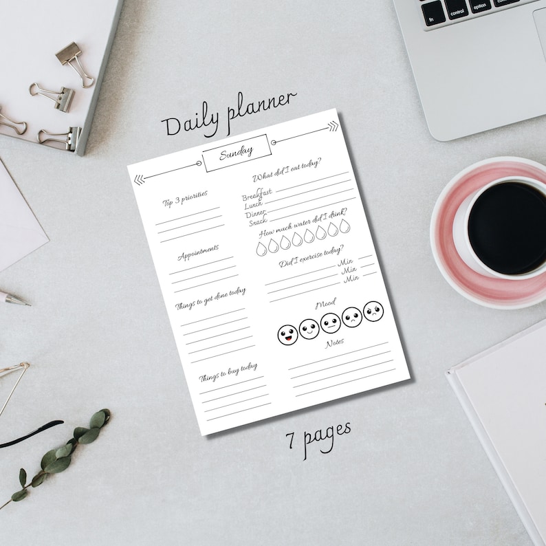 Habit Tracker Vertical Printable, Goal Planner, Habit Tracker, Mood ...