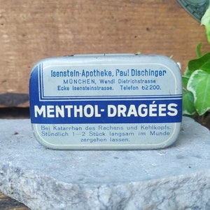 Vintage Menthol Dragees Tin from the 20s made in Germany