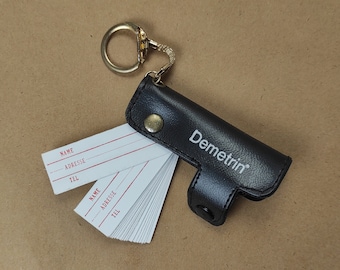 Vintage Demetrin keychain - pharmaceutical advertisement address book keyring