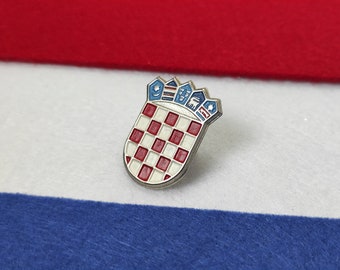 insigne de chapeau vintage de l'armée Cro - armoiries de la Croatie - marquage militaire authentique de la guerre intérieure croate