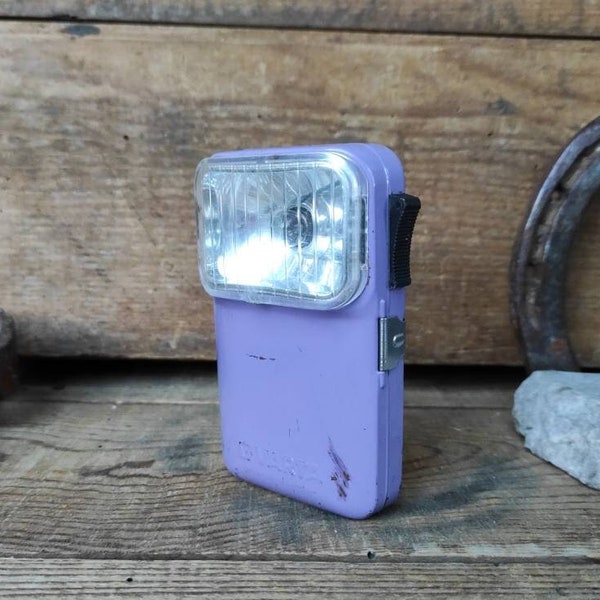 Vintage Varta lila Metall Taschenlampe