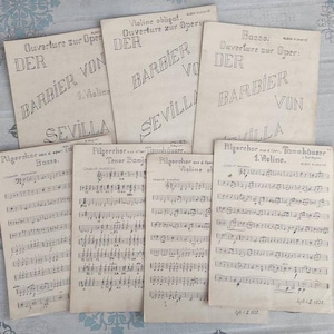 Partitions manuscrites vintage des années 30 - lot de 7 pièces