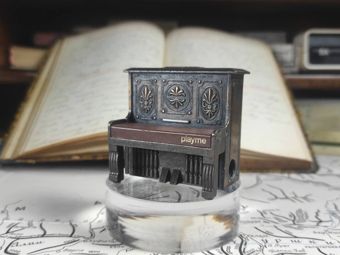 Vintage Play Me Pencil Sharpener Ref. 969 Bronze Pianino Sharpener Made