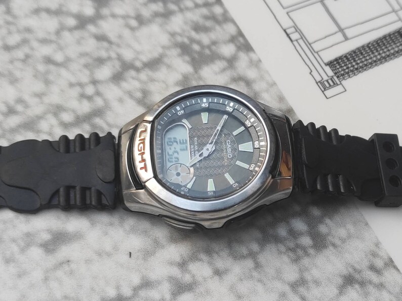 Vintage Casio Illuminator 3793 AQ-180W Analog Digital | Etsy Australia