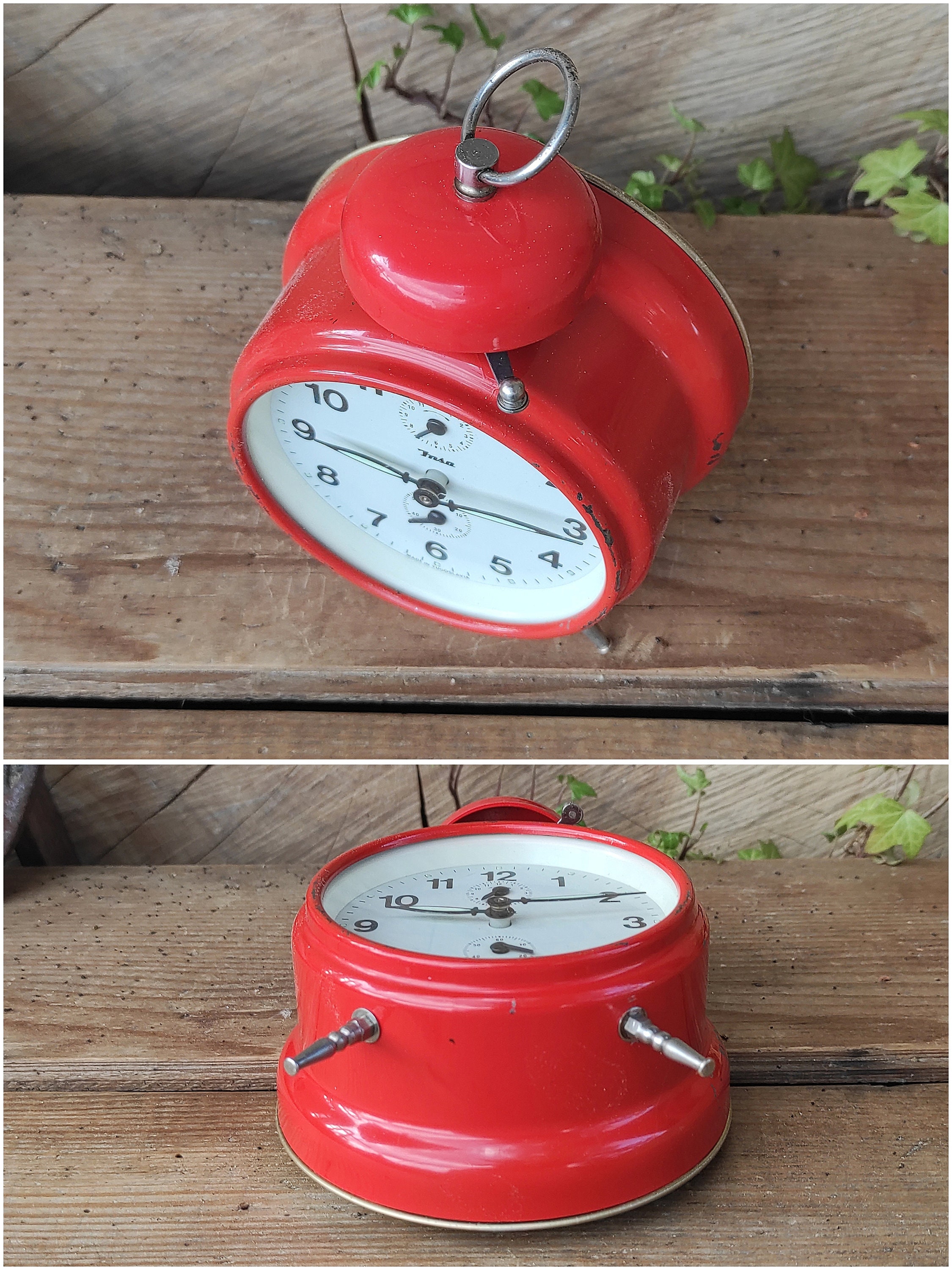 Vintage Red Single Bell Alarm Clock by Insa Yugoslavia - Etsy
