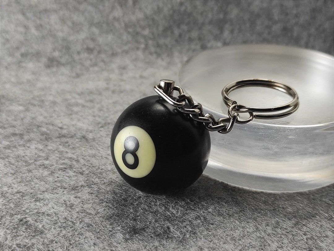 Vintage Eight Ball Keychain Pool Ball Keyring Etsy