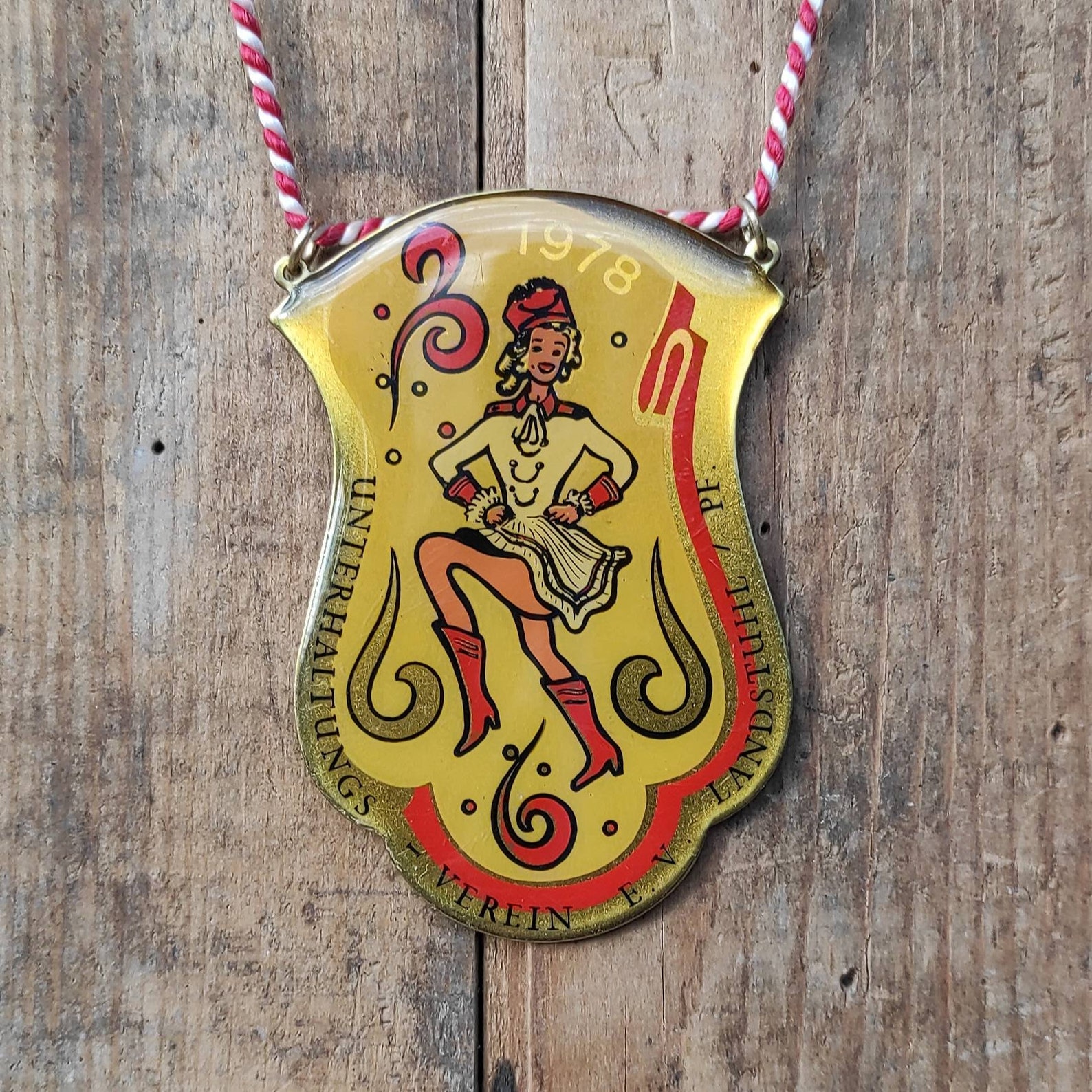 Vintage German carnival medal Unterhaltungs Verein Landstuhl 1978 Hermann Mannheim, Kaiserslautern