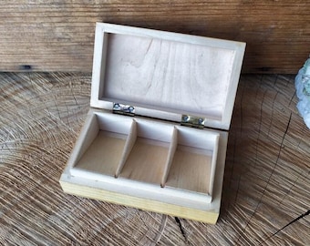 Vintage stamp box, wooden souvenir from Schluchsee, Germany