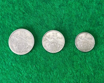 1966年スペイン100ペセタ.800銀貨 - Etsy 日本