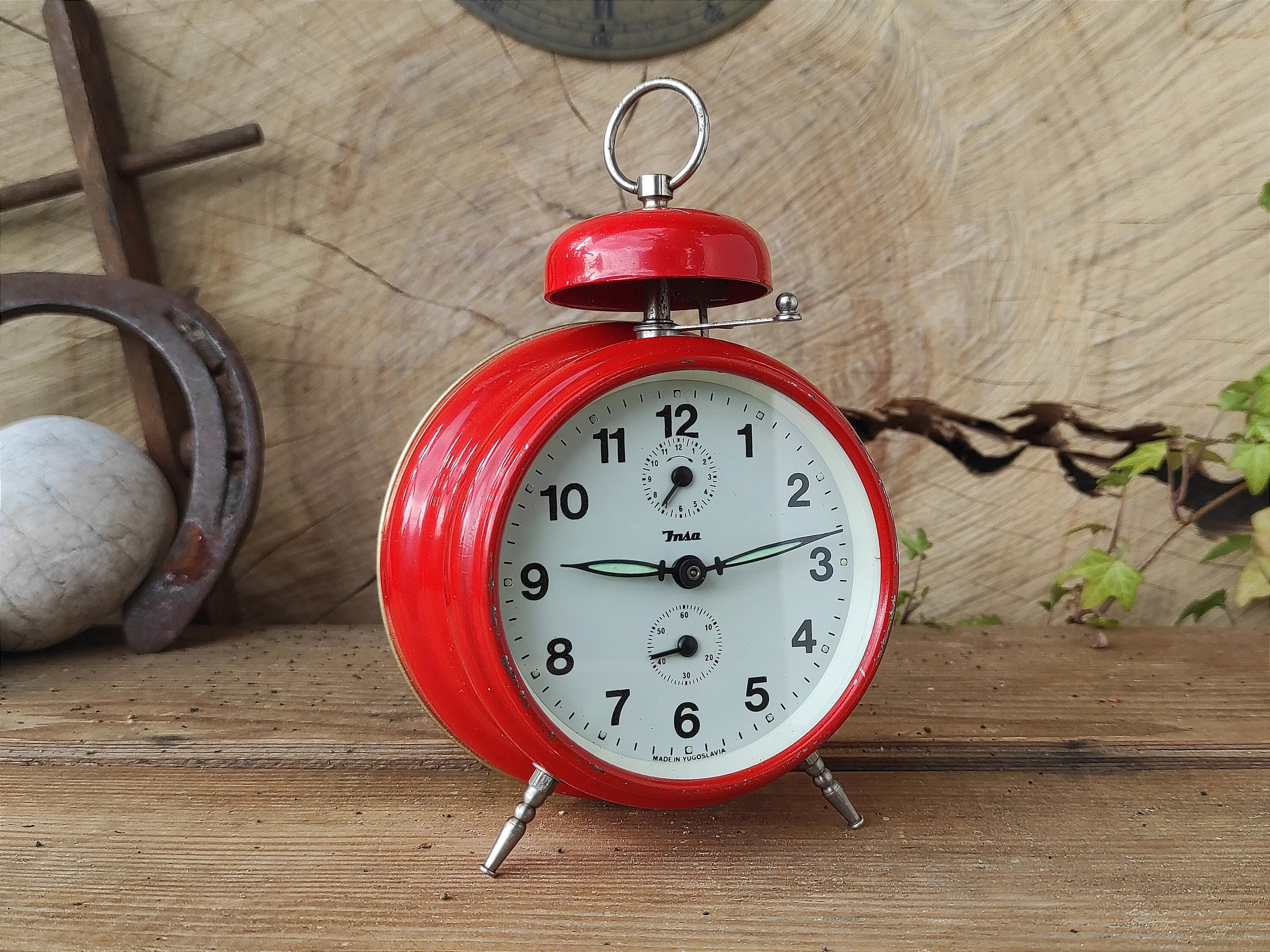 Vintage Red Single Bell Alarm Clock by Insa Yugoslavia - Etsy