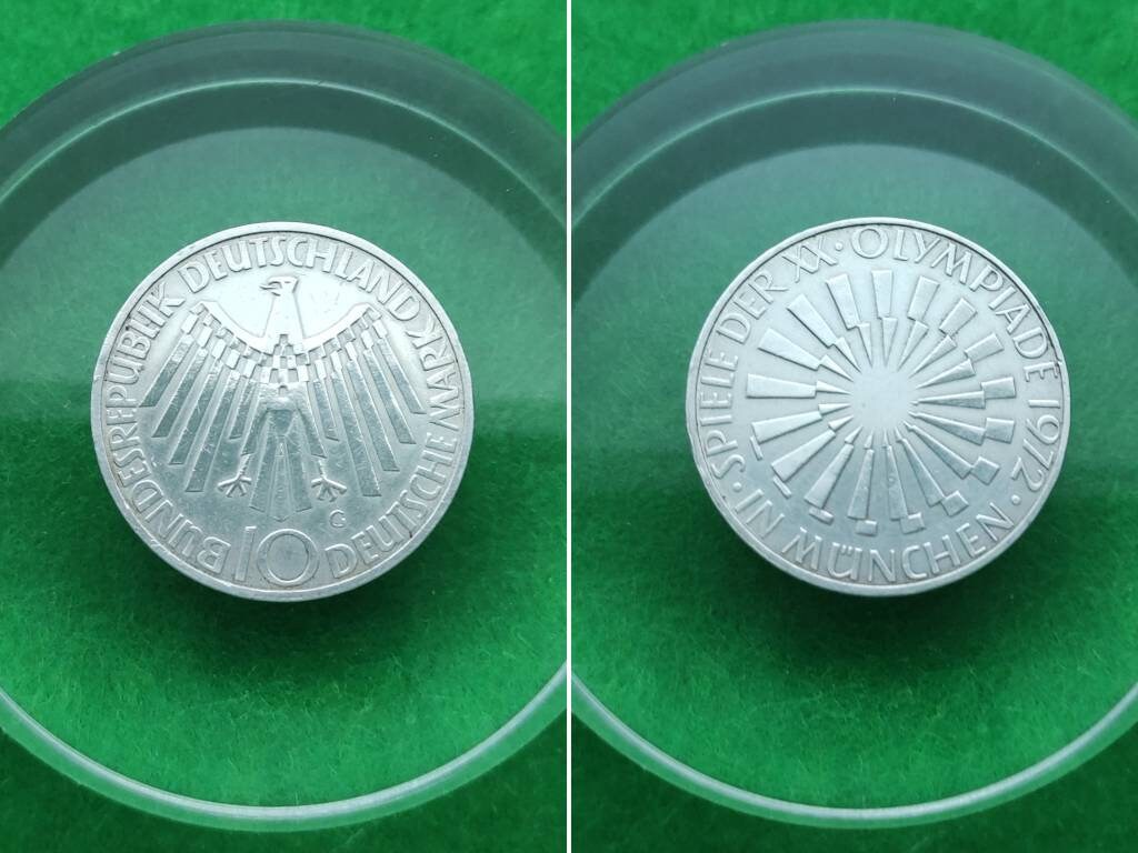 1971年ミュンヘン 1972年XXオリンピック 10ドイツマルク ドイツ銀貨