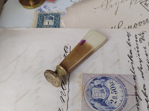 Vintage Alphabet Sealing Wax Stamp Set Antique Letter Seals Post Decor  Crafting