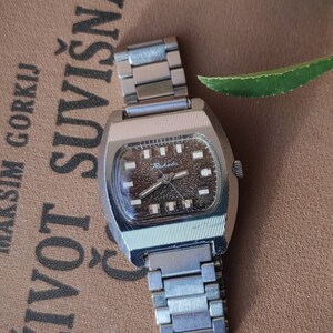 Vintage Raketa TV style aged dial men's wristwatch made in USSR image 8