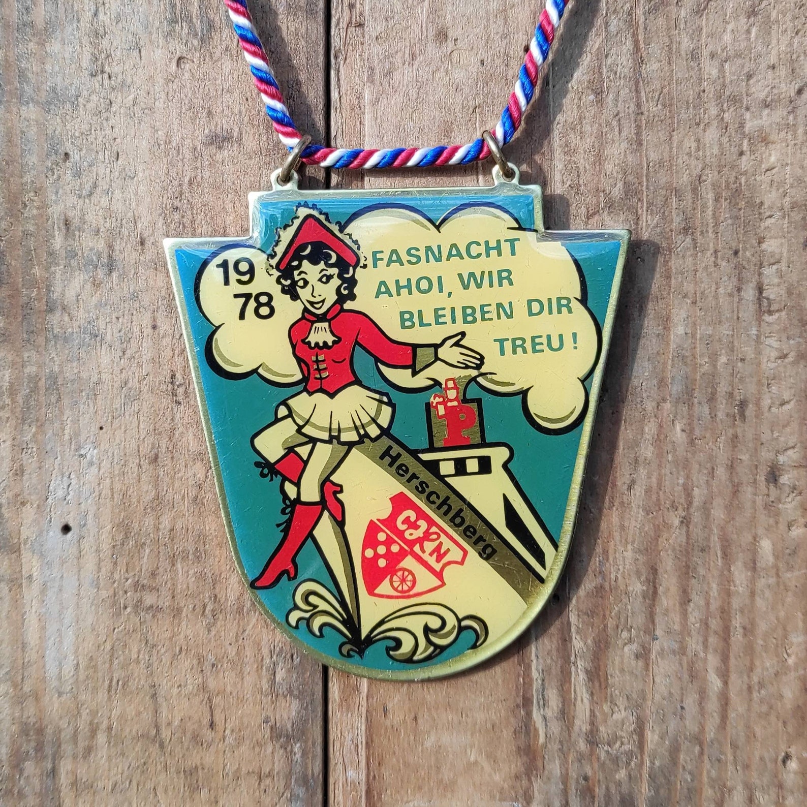 Vintage German carnival medal Herschberg 1978 Hermann Mannheim Kaiserslautern
