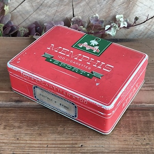Scatola di latta con cerniera per sigarette Memphis Sport 100 vintage con divisori aggiunti