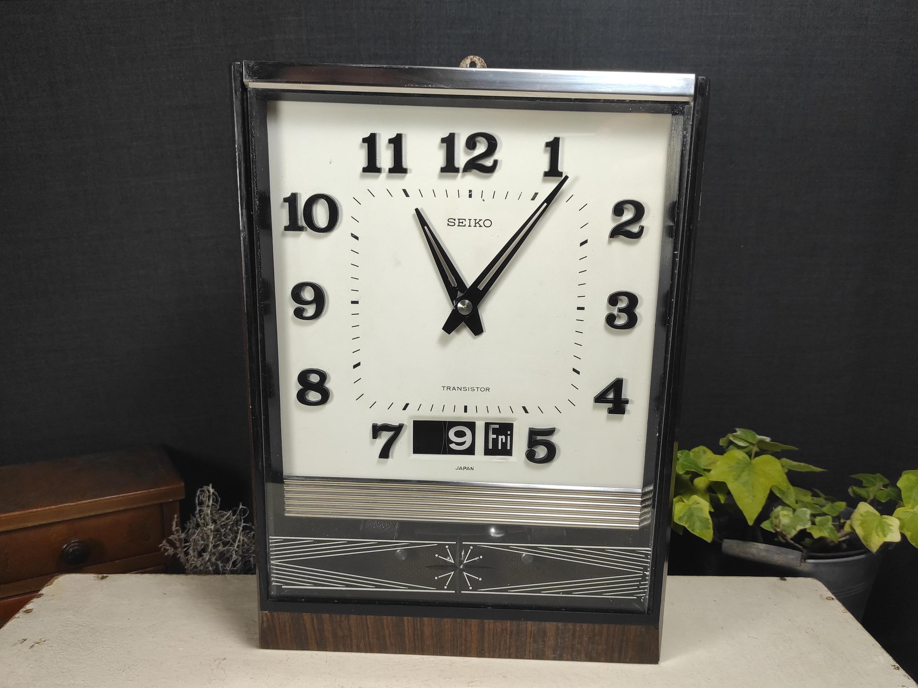 Vintage Seiko Transistor Wall Clock - 1960s Electric Clock With