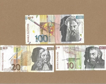 Slovenian Tolar 3 banknotes from 1992