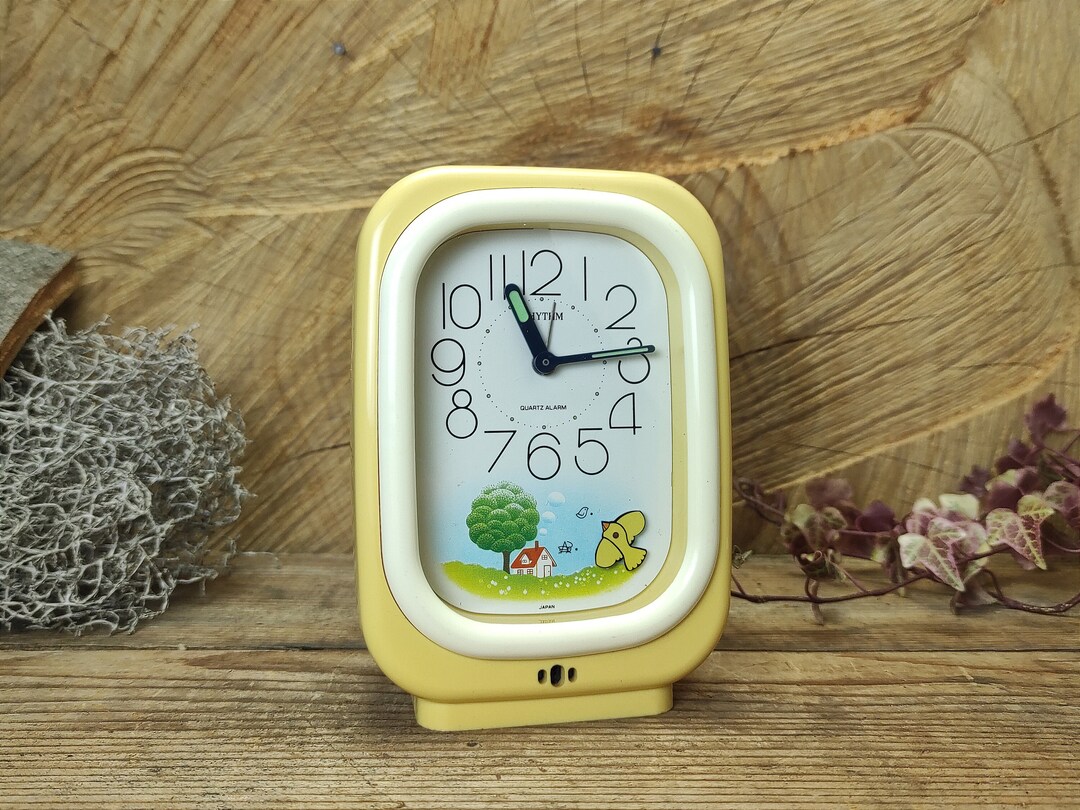 Vintage Rhythm Quartz Alarm Clock Made in Japan Etsy