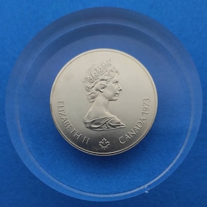 Pièce canadienne de 5 dollars en argent de 1973 XXIes Jeux olympiques de Montréal de 1976 - Carte du monde