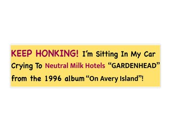 Pegatinas para parachoques de indie rock, calcomanía neutra de Milk Hotel, merchandising de bandas alternativas
