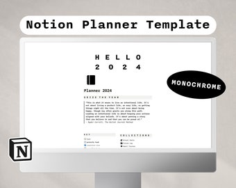 Notion Planner Template | Minimalist Digital Life Planner | Customisable Notion Template | Aesthetic Notion Dashboard