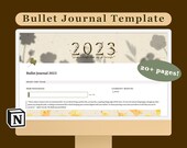 2023 Bullet Journal Notion Template | Full Year Digital Life Planner | Organization System | Aesthetic Botanical Theme