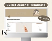 2022 Bullet Journal Notion Template | Full Year Digital Life Planner | Organization System | Aesthetic Beige Theme