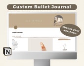 Custom Bullet Journal Notion Template | Full Year Digital Life Planner | Organization System | Personalised Notion Template