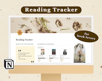 Notion Reading Tracker Template | Books Tracker | Notion Library | Aesthetic Botanical Notion Template