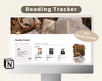 Notion Reading Tracker Template | Books Tracker | Notion Library | Warm & Cosy Notion Template