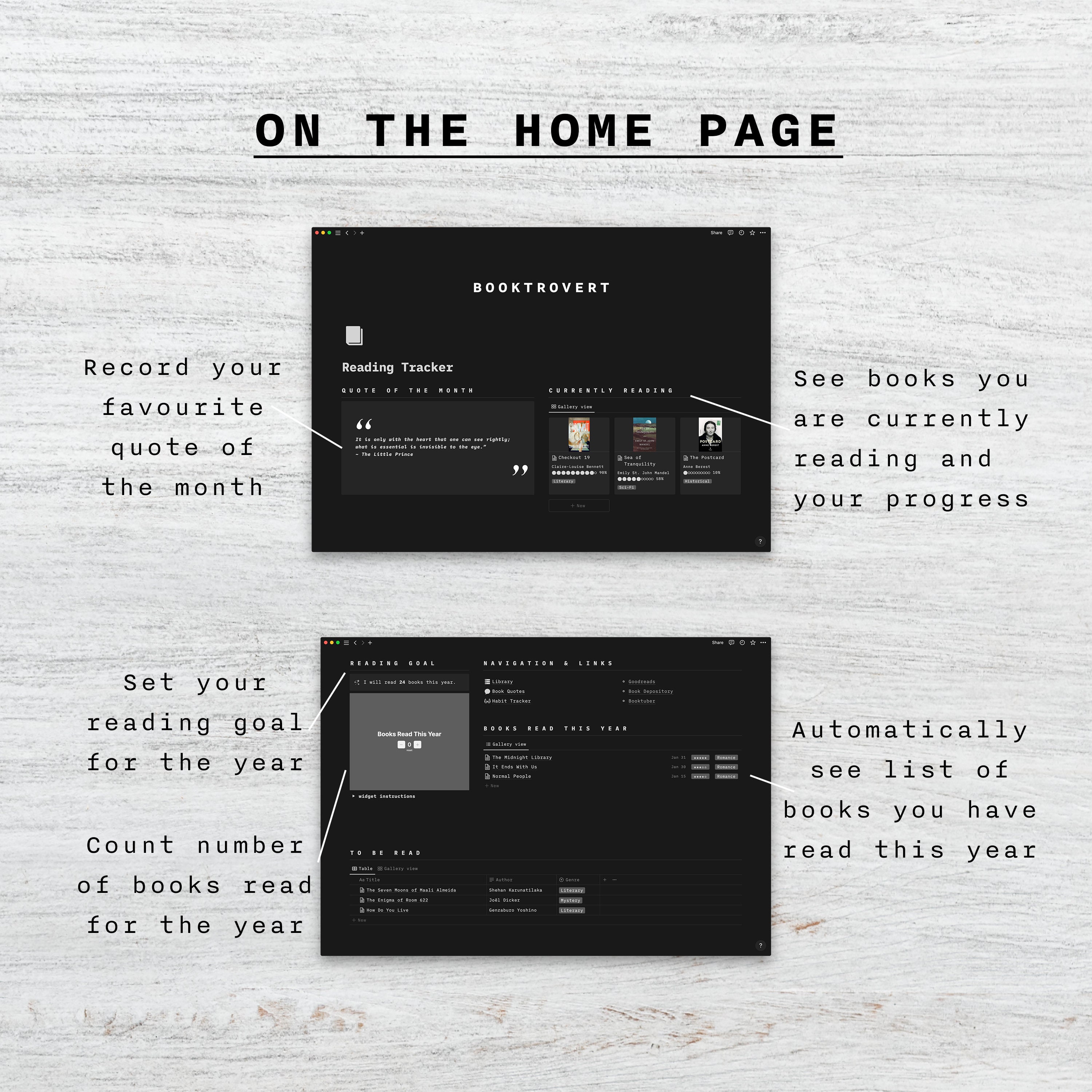 Notion reading tracker template books tracker notion library