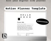 Notion Planner Template | Minimalist Digital Life Planner | Customisable Notion Template | Aesthetic Notion Dashboard