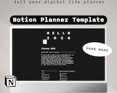 Notion Planner Template | Minimalist Digital Life Planner | Customisable Notion Template | Aesthetic Notion Dashboard | Notion Dark Mode
