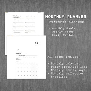 2024 Monthly Planner Notion Template | Full Year Digital Life Planner | Organization System | Minimal Notion Dashboard