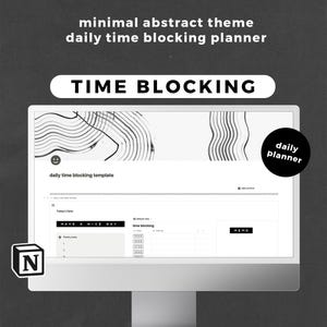Notion Time Blocking Template | Notion Daily Planner Journal | Notion Dashboard | Minimal Abstract Theme