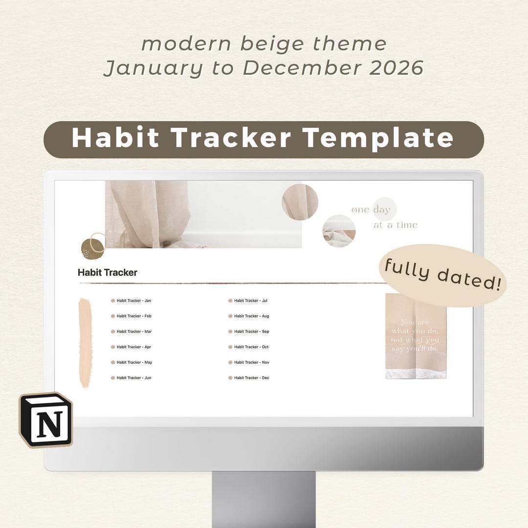 Notion Habit Tracker Template | Full Year Digital Life Planner ...