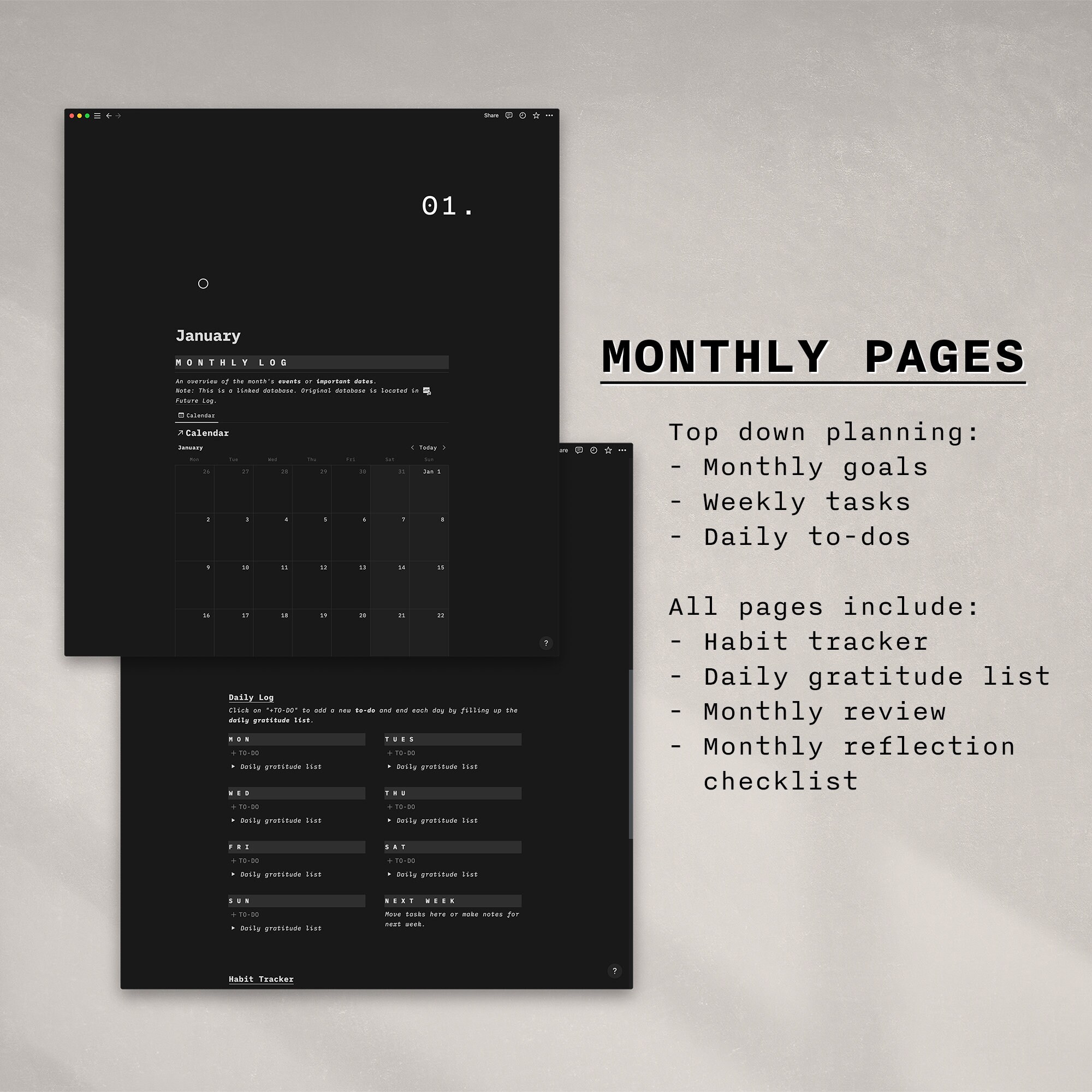 Notion Planner Template | Minimalist Digital Life Planner ...