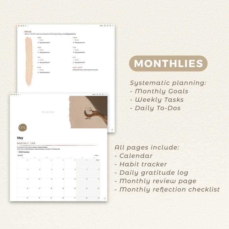 Notion Planner Template Full Year Digital Life Planner image 3