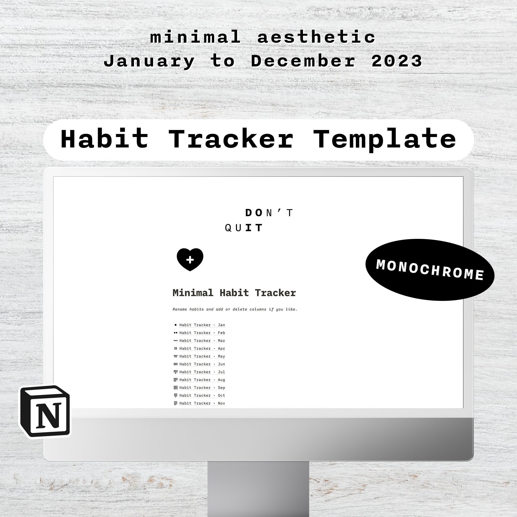 notion habit tracker planner aesthetic dark mode in 2023