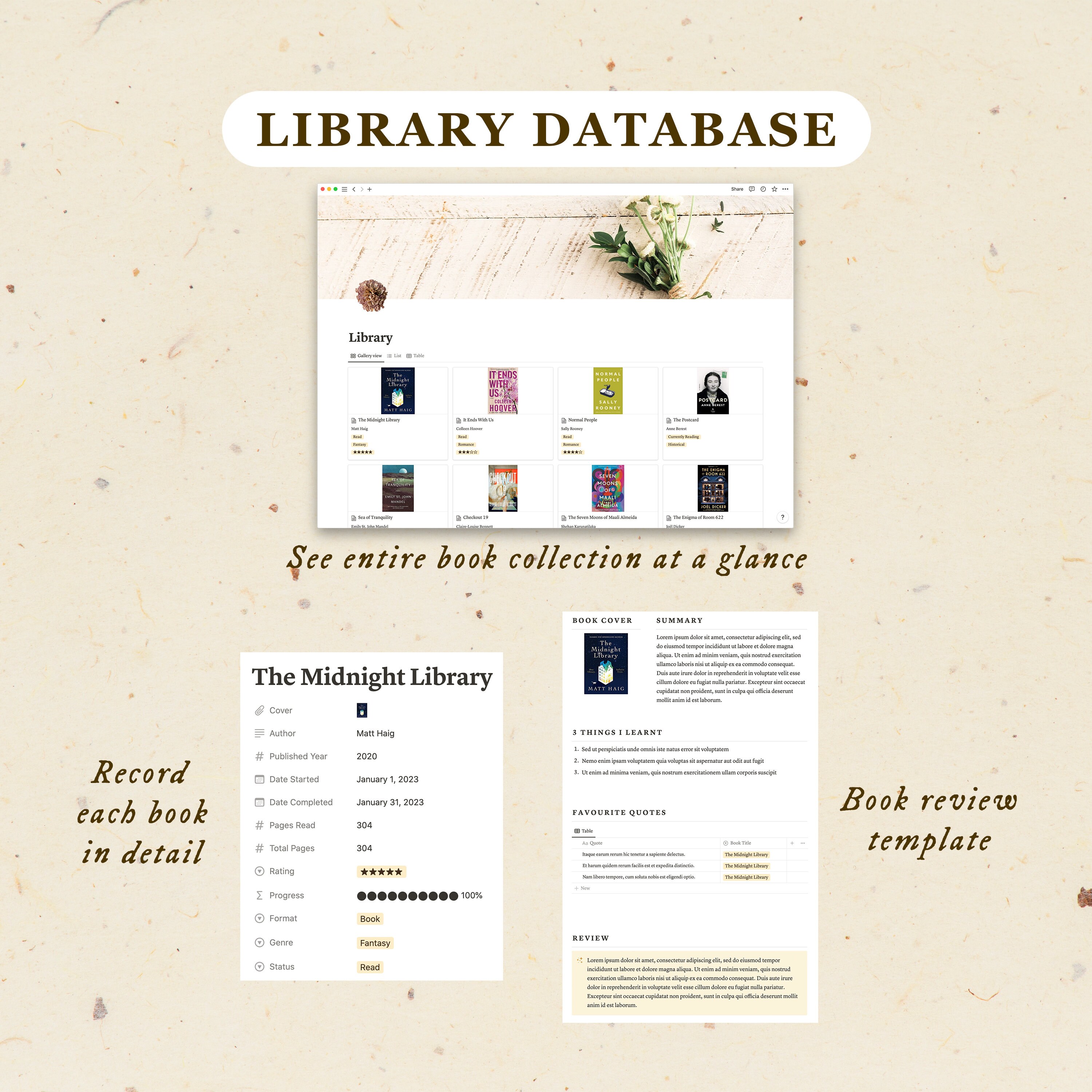 Notion Reading Tracker Template | Books Tracker | Notion Library ...