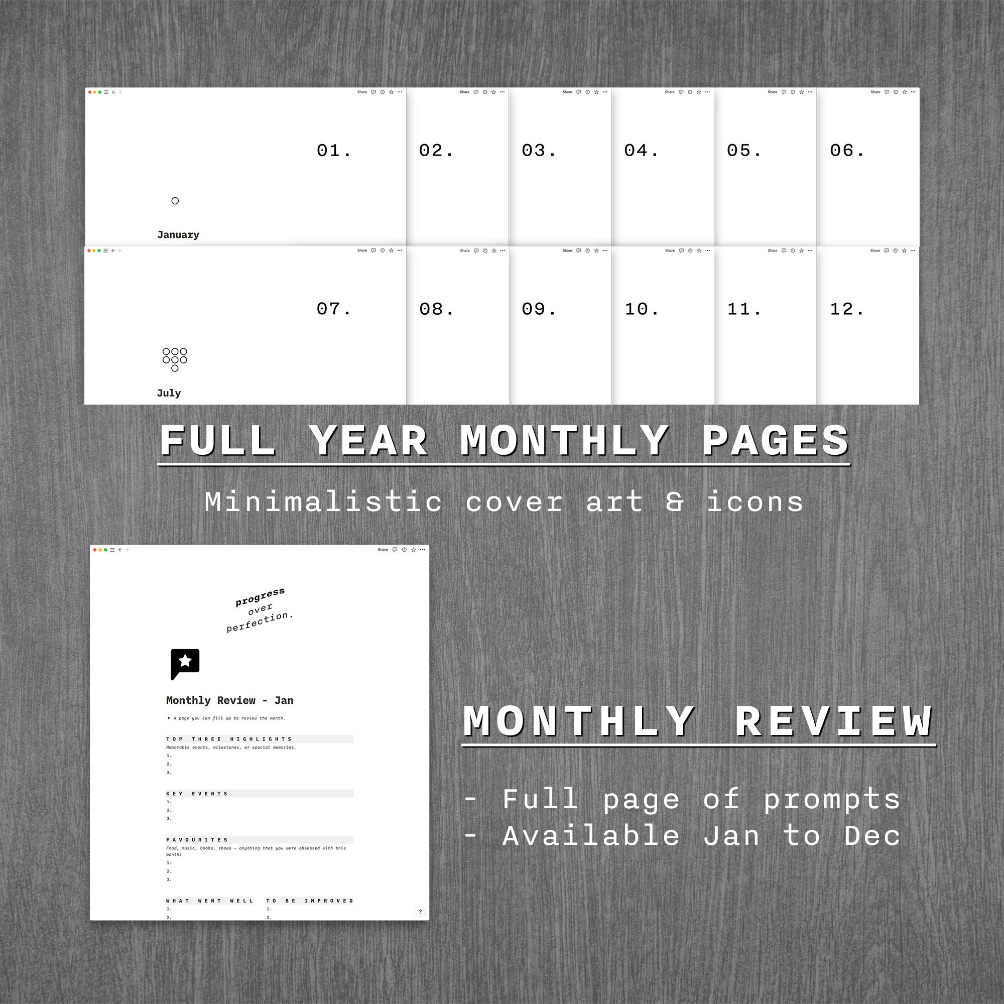 Notion Monthly Planner Template Full Year Digital Life Planner Notion Monthly Planner Template Full Year Digital Life Planner