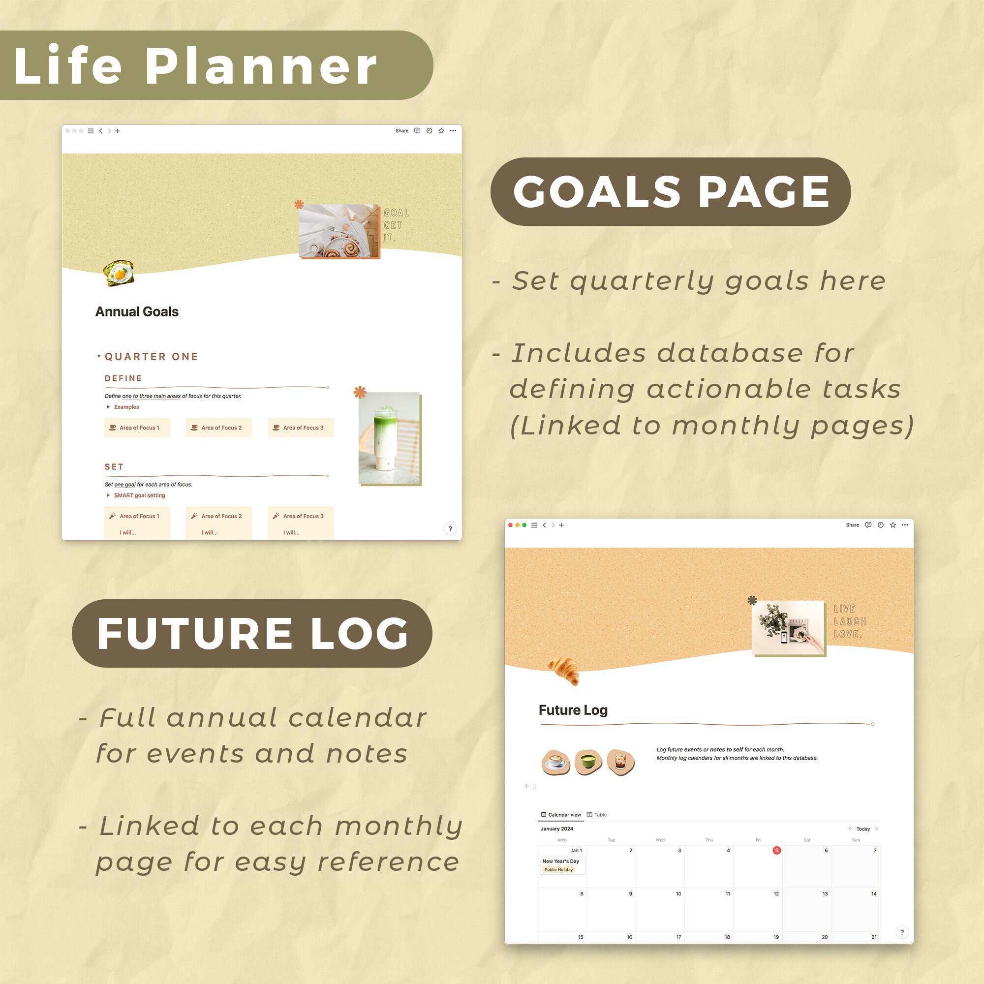 Notion Planner Template & Finance Tracker Template Full Year Digital ...