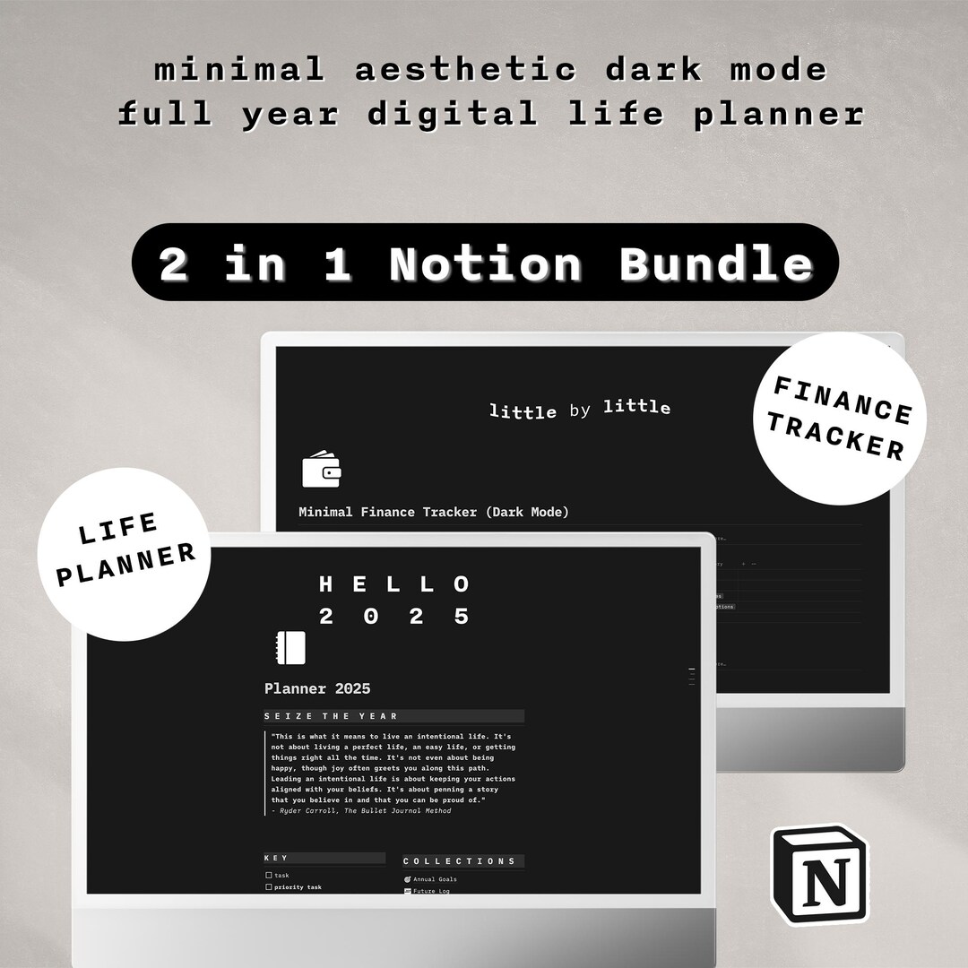 Notion Planner Template & Finance Tracker | Digital Life Planner ...