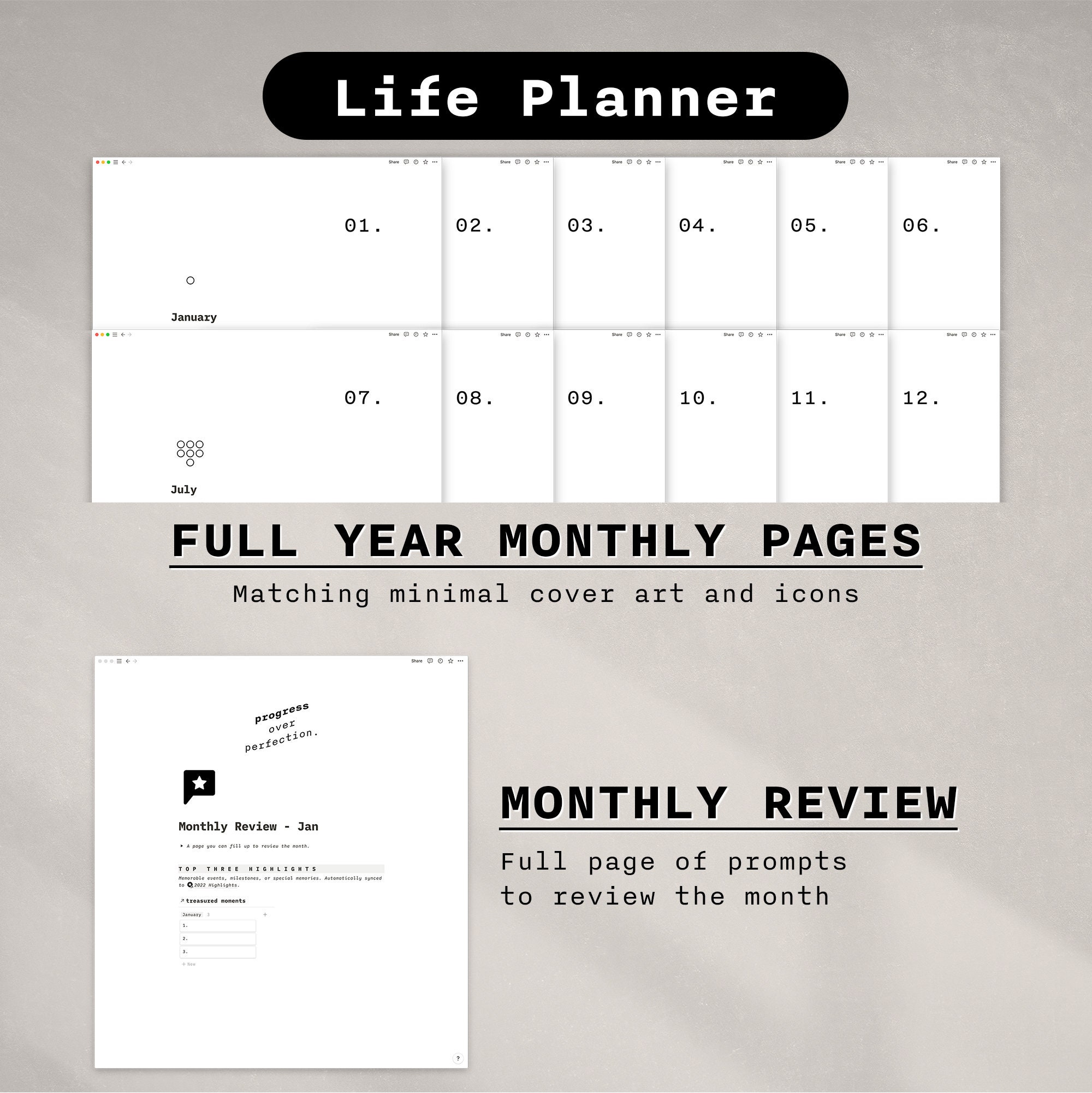 Notion Planner Template & Finance Tracker Template | Full Year Digital ...