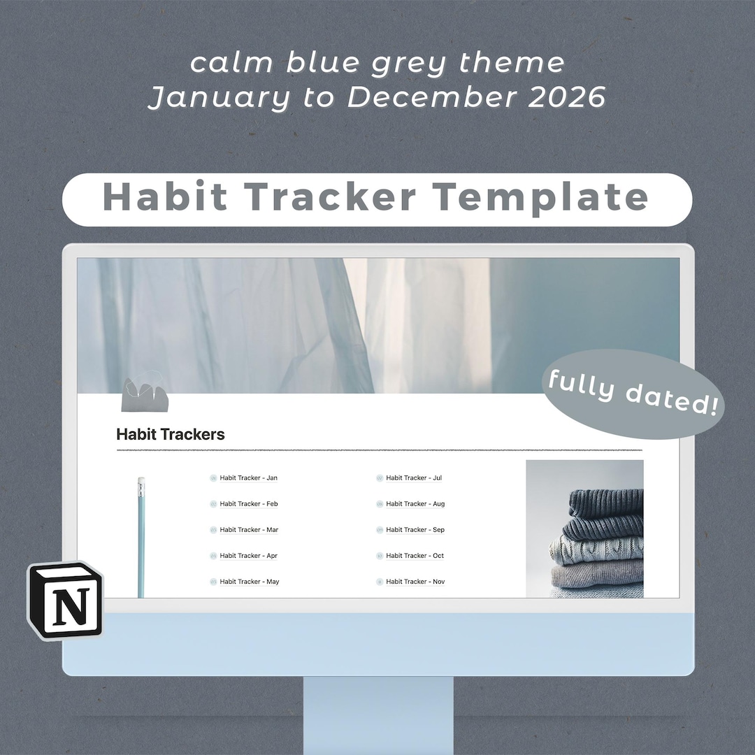 Notion Habit Tracker Template | Full Year Digital Life Planner ...