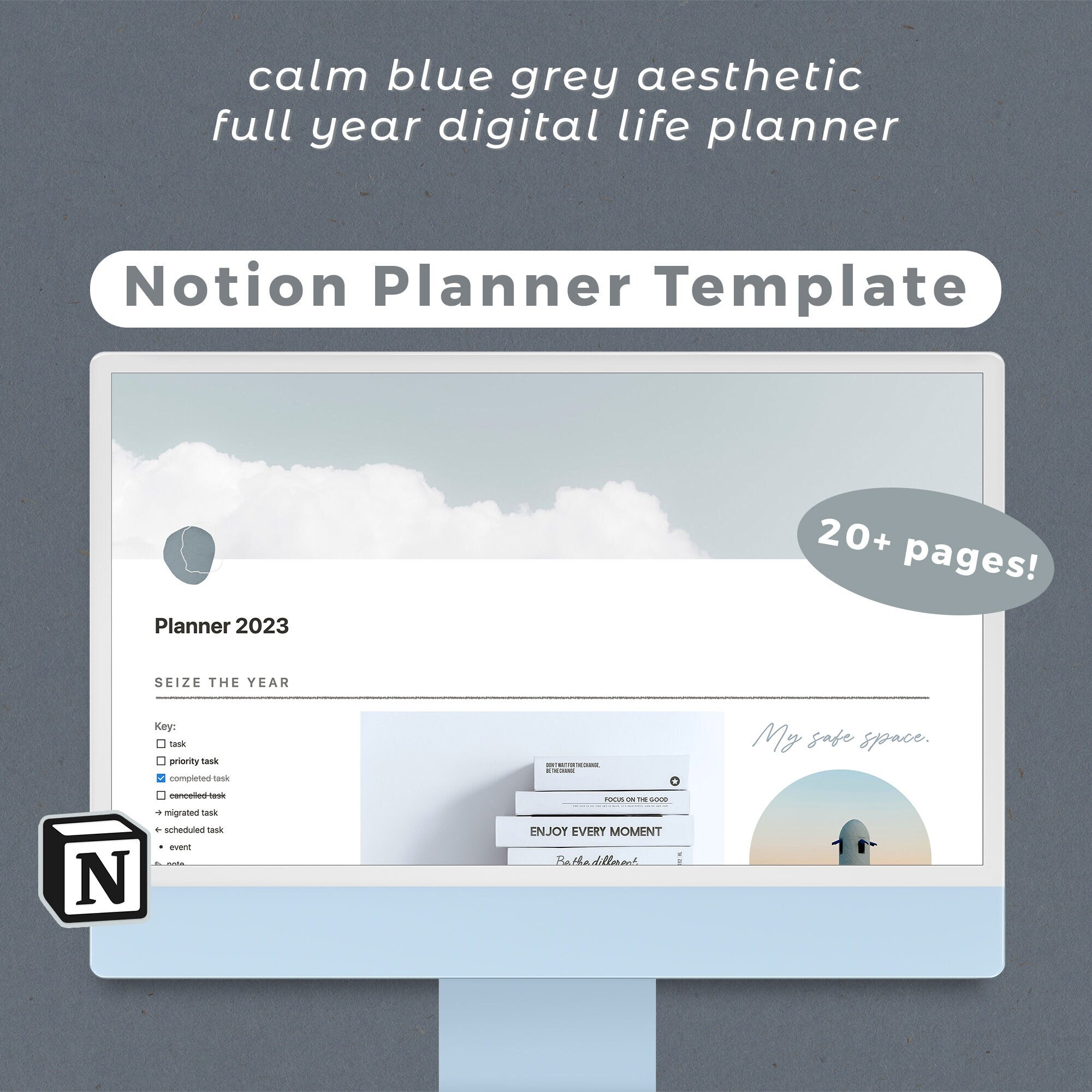 Notion Planner Template Full Year Digital Life Planner Etsy