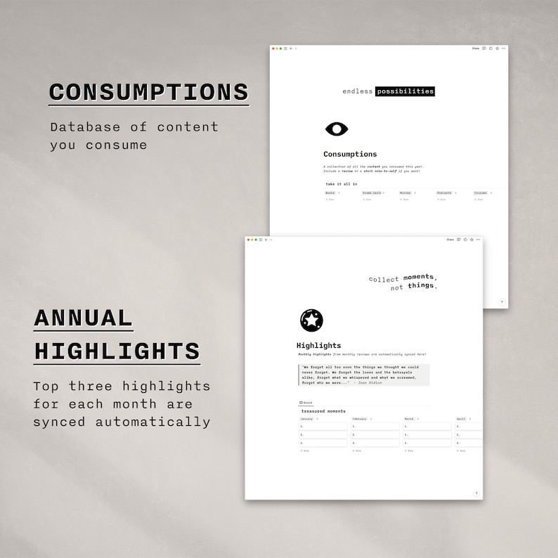 2024 Notion Planner Template | Minimalist Digital Life Planner | Customisable Notion Template | Aesthetic Notion Dashboard
