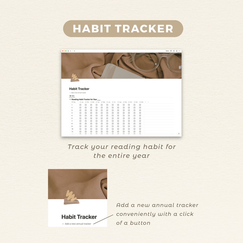 Notion Reading Tracker Template | Books Tracker | Notion Library | Warm & Cosy Notion Template
